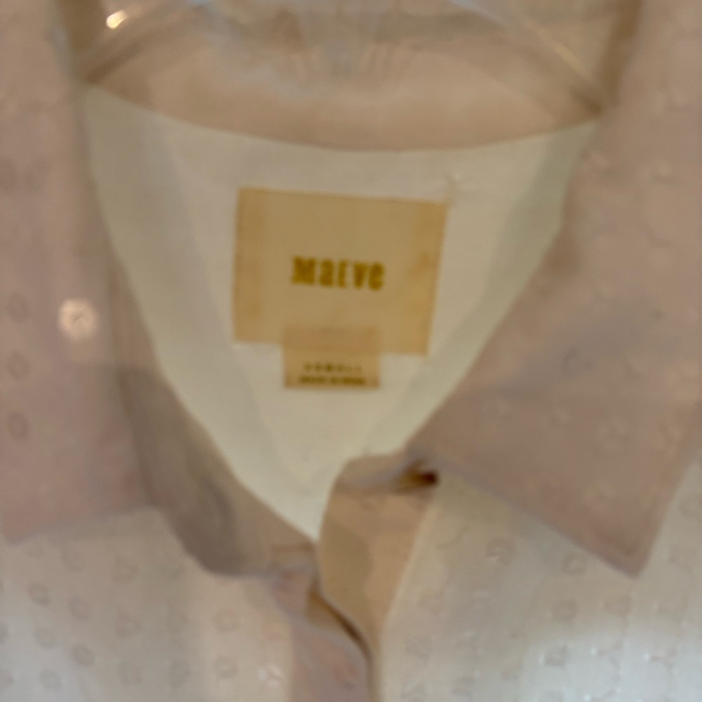 Anthropologie Maeve Ivory Sequins Button Down Tunic Shirt Holiday Oversized XS - Picture 5 of 7